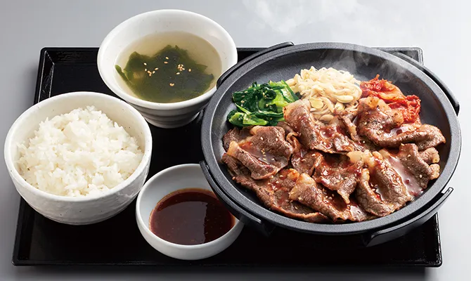 鉄板黒毛牛上カルビ定食