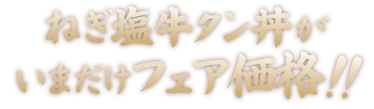 ねぎ塩牛タン丼がいまだけフェア価格！！