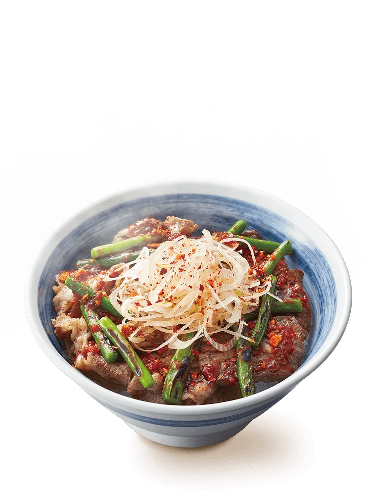 にんにくの芽牛カルビとハラミ丼のイメージ写真