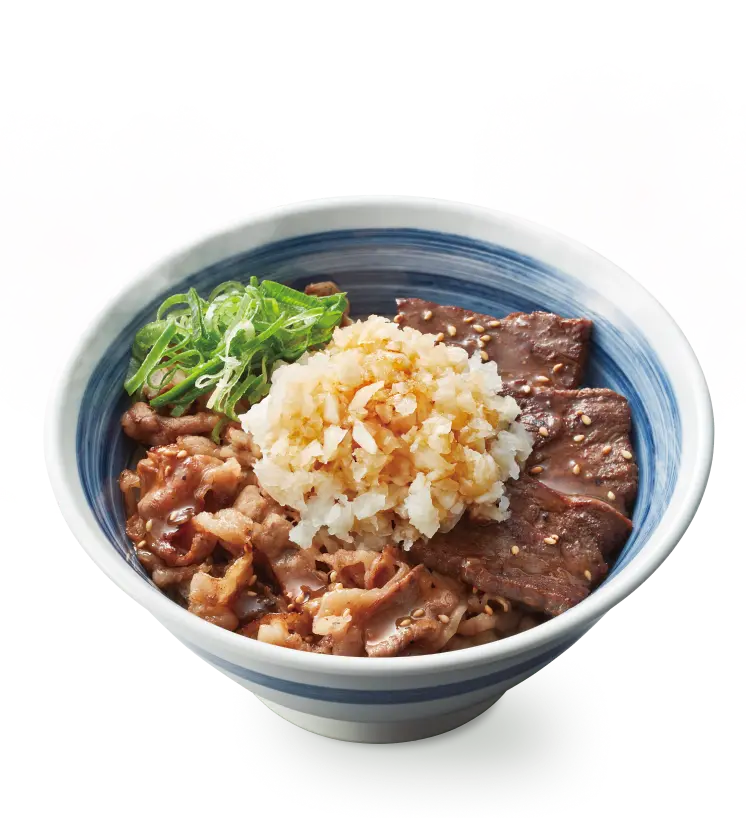 さっぱりぽん酢 二種盛り 鬼おろし牛カルビとハラミ丼のイメージ画像