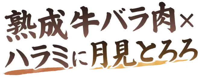熟成牛バラ肉×ハラミに月見とろろ